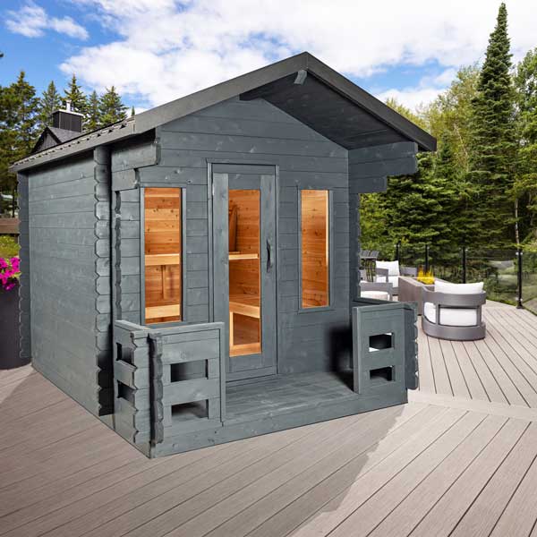 Electric CT Georgian Cabin Sauna with Porch