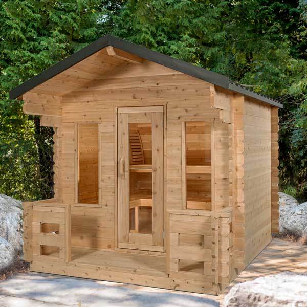 Electric CT Georgian Cabin Sauna with Porch